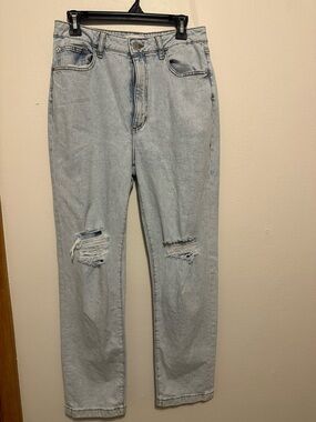 WeWoreWhat High Rise Straight Leg Jeans Light Wash Denim Size 28